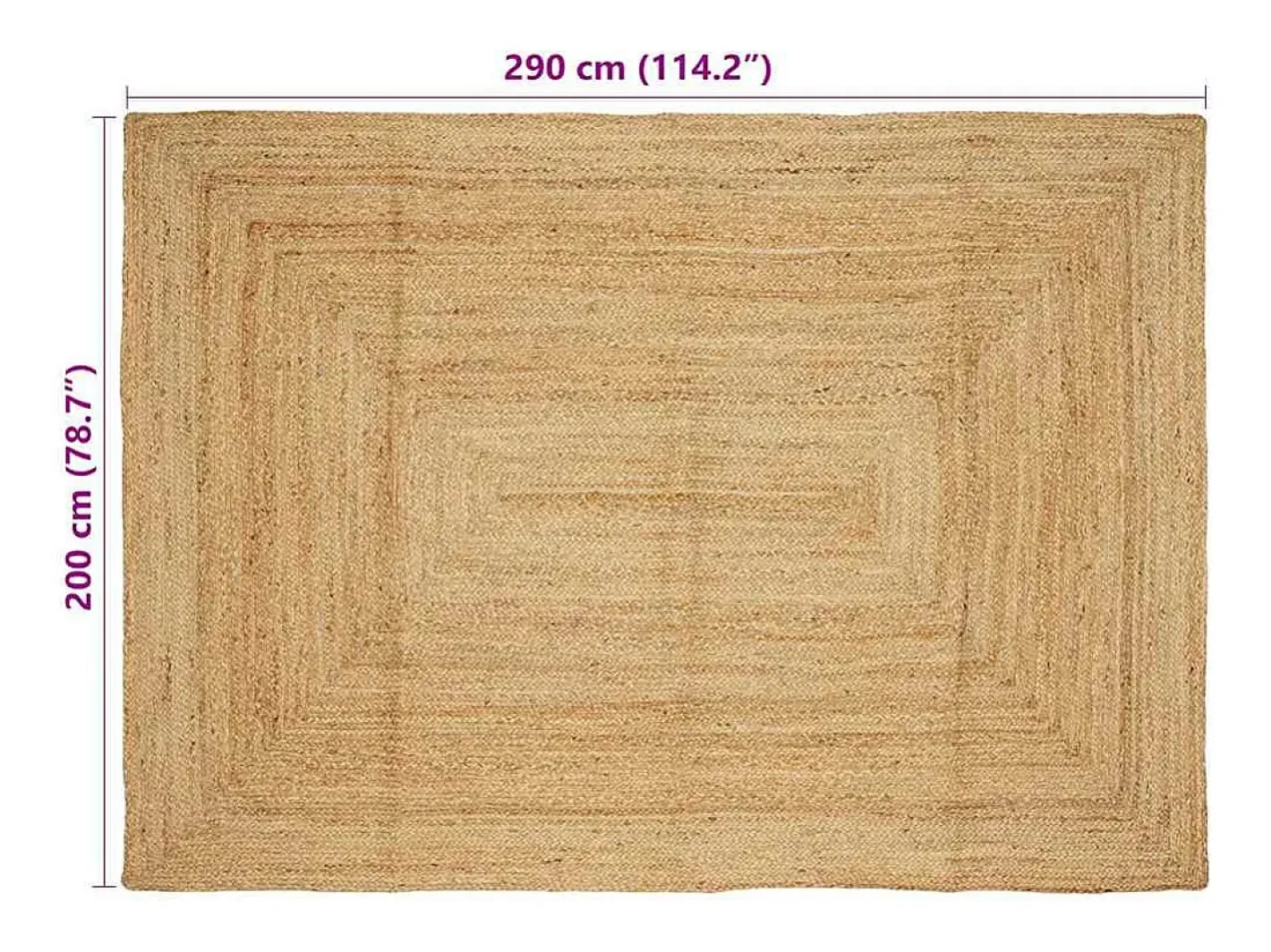 Hot Alfombra 200 x 290 cm Yute Beige