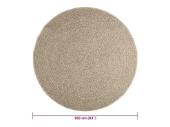 Clearance Alfombra ZIZUR Ø 160cm aspecto yute para interior y exterior Beige