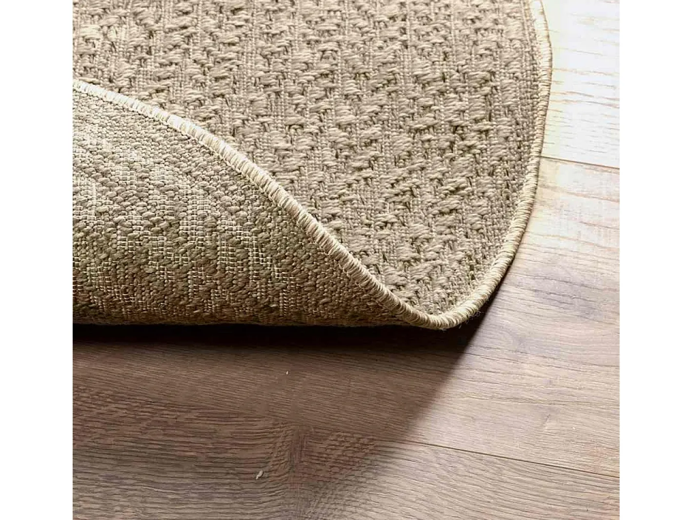 Clearance Alfombra ZIZUR Ø 160cm aspecto yute para interior y exterior Beige
