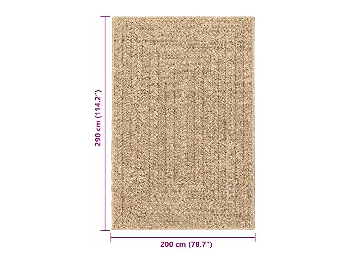 Best Alfombra ZIZUR 140x200 cm efecto yute para interior y exterior Beige