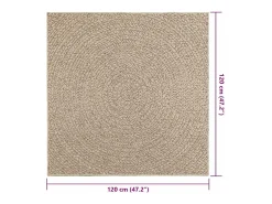 Alfombra ZIZUR 120x120 cm efecto yute para interior y exterior Beige Discount