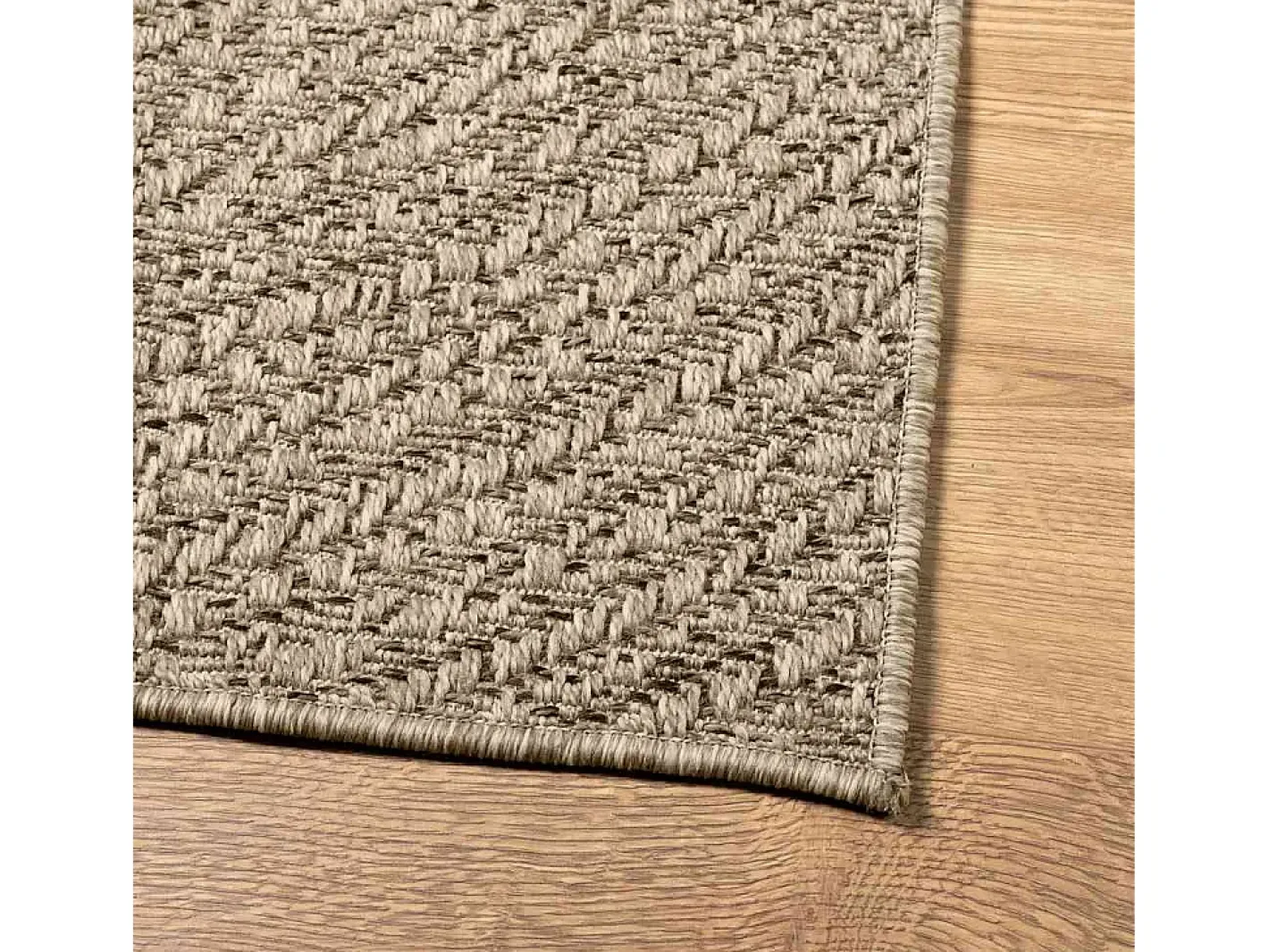 Alfombra ZIZUR 120x120 cm efecto yute para interior y exterior Beige Discount