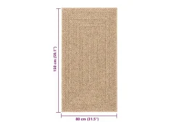 New Alfombra ZIZUR 80x150 cm efecto yute interior exterior Beige