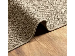 Alfombra De Cocina|Alfombra Redonda-Alfombra ZIZUR 240x240 cm efecto yute para interior y exterior Beige