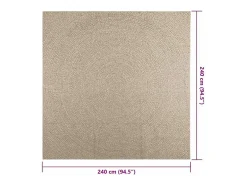 Alfombra De Cocina|Alfombra Redonda-Alfombra ZIZUR 240x240 cm efecto yute para interior y exterior Beige