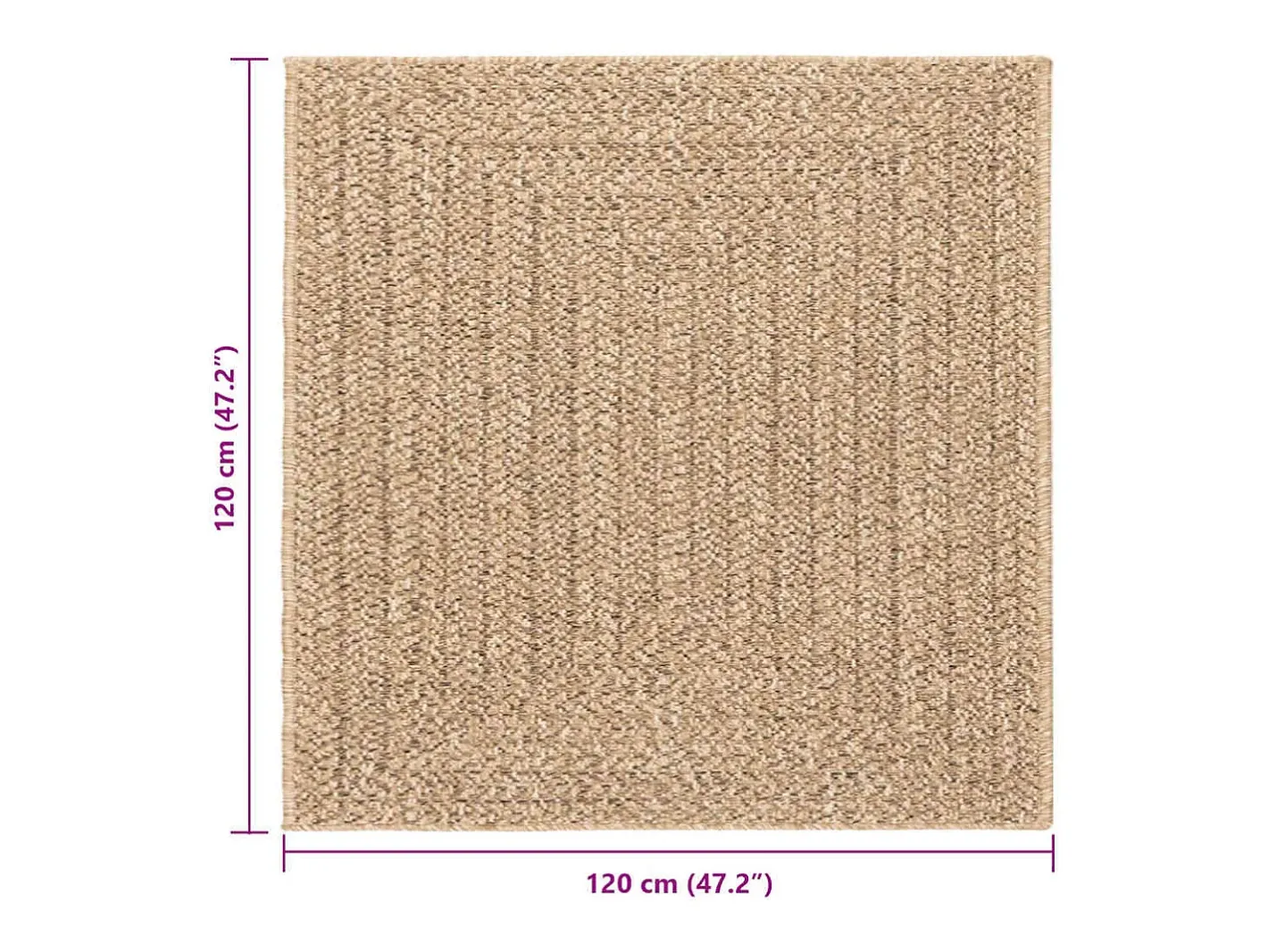 Alfombra ZIZUR 200x290 cm efecto yute para interior y exterior Beige Online