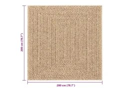 Outlet Alfombra ZIZUR 240x240 cm efecto yute para interior y exterior Beige