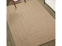 Outlet Alfombra ZIZUR 240x240 cm efecto yute para interior y exterior Beige