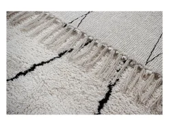 Miliboo Alfombra bereber con flecos de algodón de color crudo 160 × 230 cm HODNA Blanco