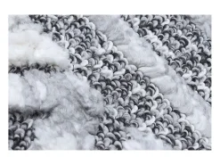 Miliboo Alfombra De Salón-Alfombra bereber con relieve blanco y 160 × 230 cm ERGA Gris