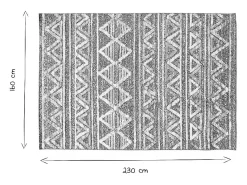 Miliboo Alfombra De Salón-Alfombra bereber con relieve blanco y 160 × 230 cm ERGA Gris
