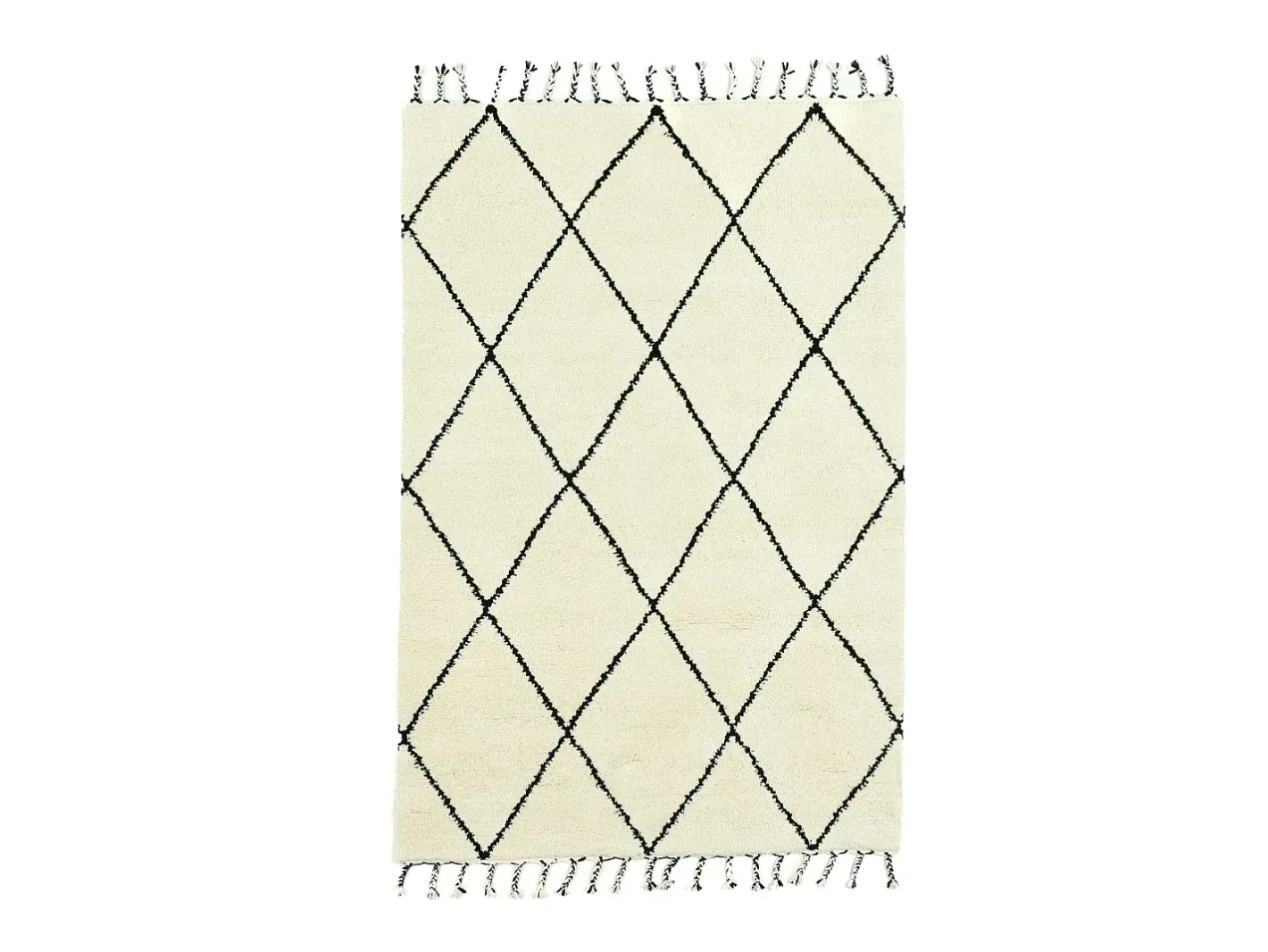 Alfombra bereber Marmoucha tejida a mano 250x350 cm /Blanco Marmoucha Negro Hot