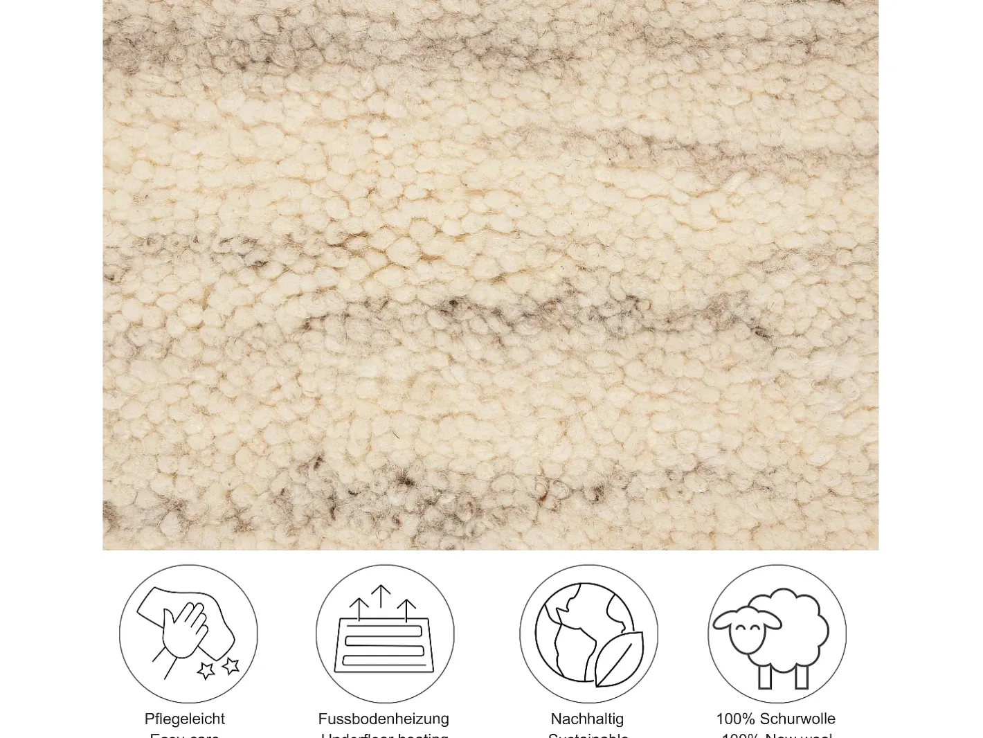 Discount Alfombra bereber tejida a mano con lana 200x250 cm Jaspe Hadj Color natural oscuro