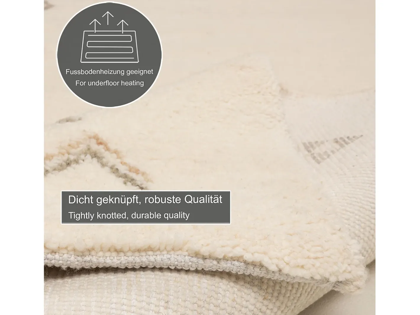 Alfombra bereber tejida a mano con lana 90x160 cm Hadj Blanco Discount