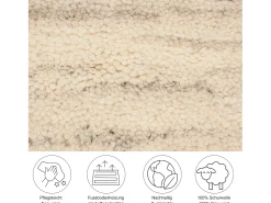 Alfombra bereber tejida a mano con lana 300x400 cm Jaspe Hadj Color natural oscuro Clearance