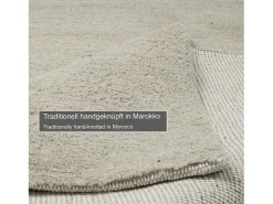 Alfombra De Salón-Alfombra bereber tejida a mano con lana 60x90 cm Arena Hadj Gris antracita