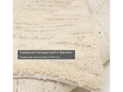 Alfombra bereber tejida a mano con lana 70x620 cm Jaspe Hadj Color natural oscuro New