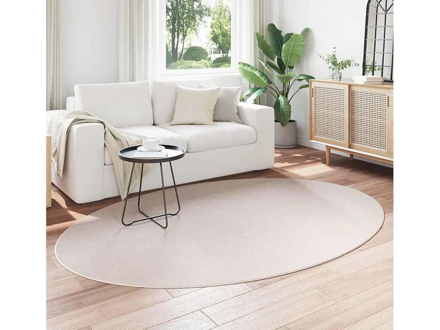 Alfombra De Cocina-Alfombra color arena 160 x 230 cm Poliéster Marru00f3n