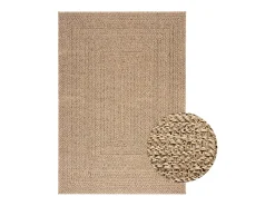 Clicnbuy Alfombra con aspecto de yute interior y exterior 140x200 cm Marru00f3n Best