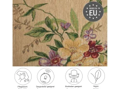 Alfombra con borde y motivos florales 160x230 cm Flomi Beige Online