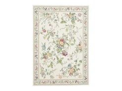 Alfombra con borde y motivos florales 140x200 cm Flomi Crema Best