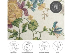 Alfombra con borde y motivos florales 140x200 cm Flomi Crema Best