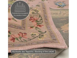 Alfombra con borde y motivos florales 140x200 cm Flomi Rosa Hot