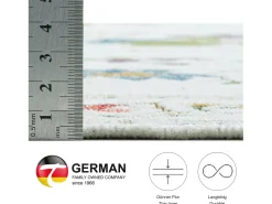 Alfombra con borde y motivos florales 80x150 cm Flomi Crema Discount