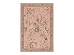 Alfombra con borde y motivos florales 70x120 cm Flomi Rosa Outlet