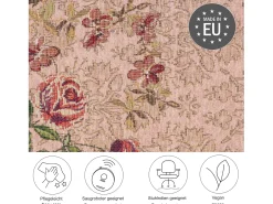 Alfombra con borde y motivos florales 240x340 cm Flomi Rosa