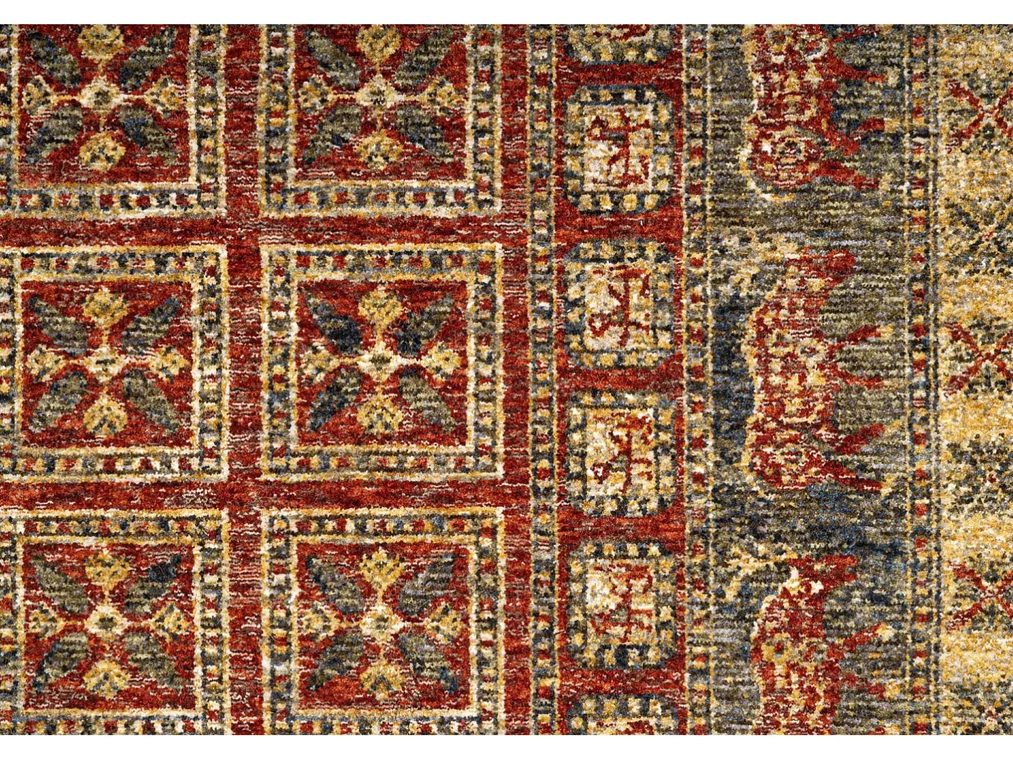 Outlet Alfombra con bordes de estilo oriental 60x130 cm Multi Beatrice Rojo