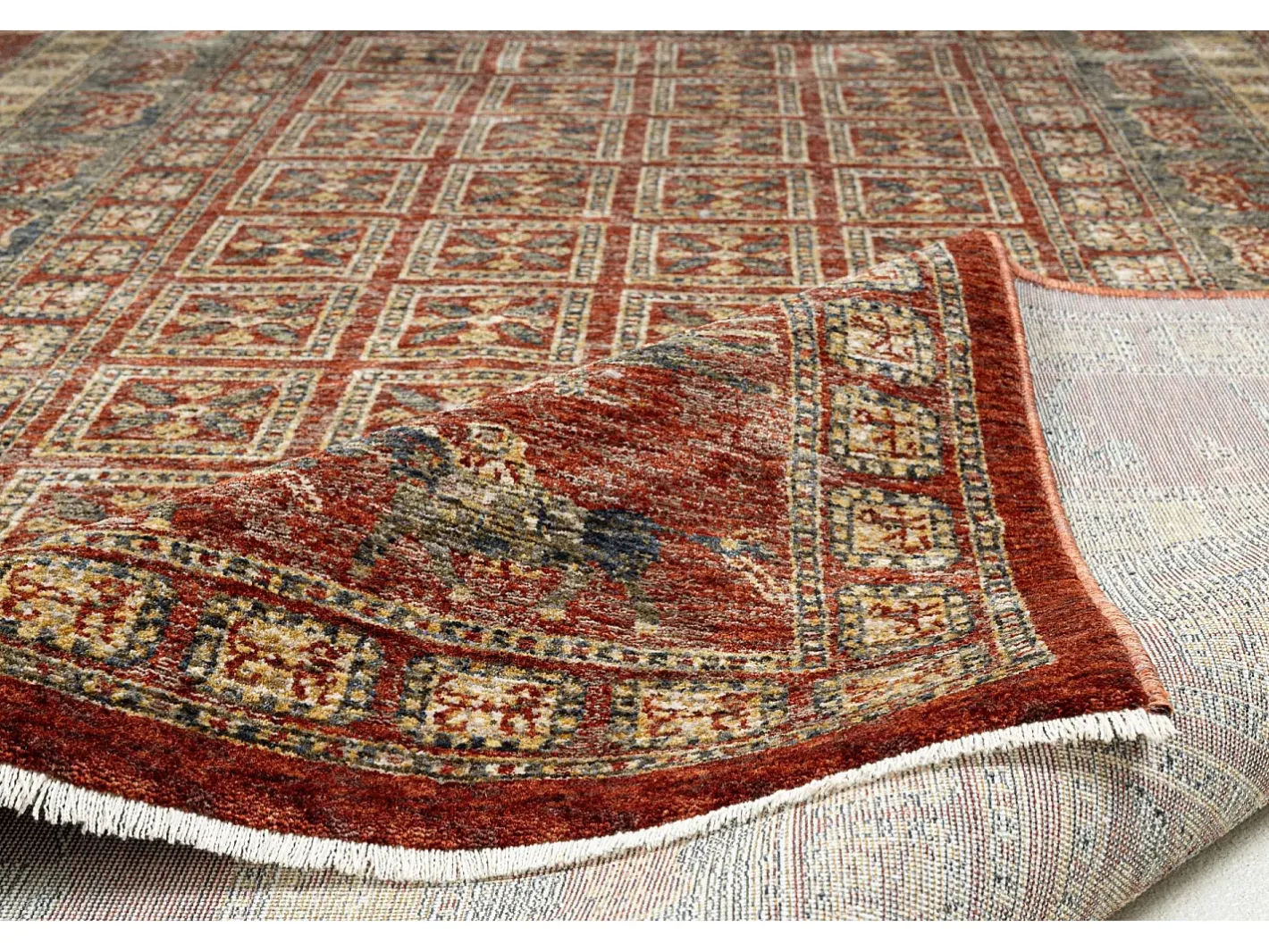 Outlet Alfombra con bordes de estilo oriental 60x130 cm Multi Beatrice Rojo