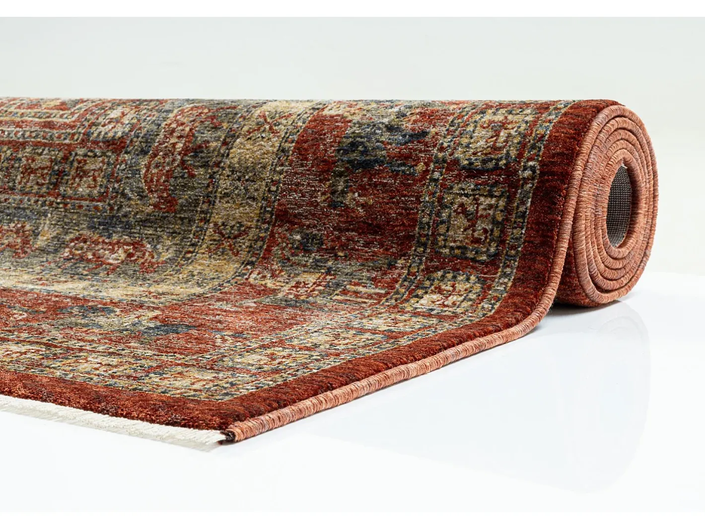 Outlet Alfombra con bordes de estilo oriental 60x130 cm Multi Beatrice Rojo