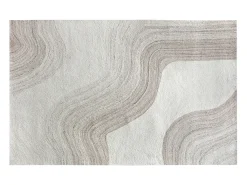 OZAIA Alfombra con motivo abstracto 100% lana - 200 x 290 cm - 1800g/m2 - Marfil y beige - AZARIA Topo / Beige Clearance