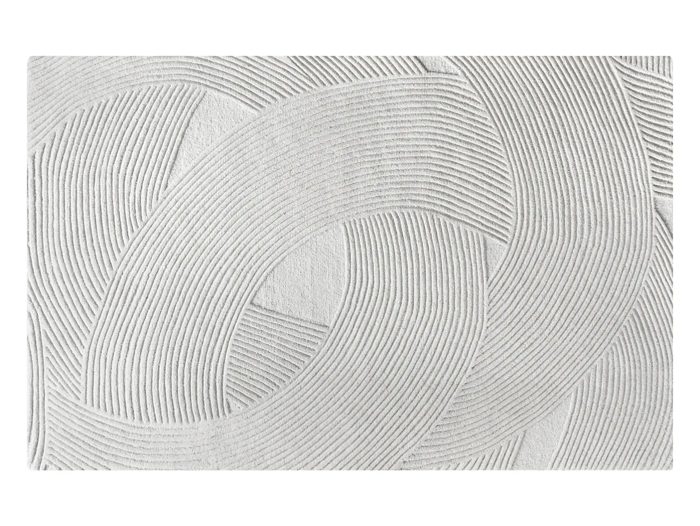OZAIA Alfombra De Salón-Alfombra con relieve de arcos 100% lana hecha a mano - 160 x 230 cm - 2200g/m2 - - BASSAM Marfil
