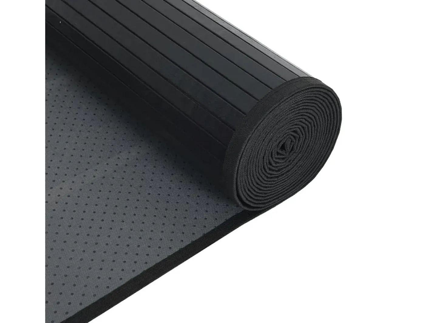 Clicnbuy Alfombra De Salón-Alfombra cuadrada bambú 100x100 cm Negro