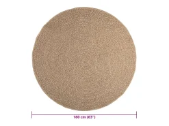 Alfombra de 160 cm con aspecto de yute, para interior y exterior Marru00f3n New