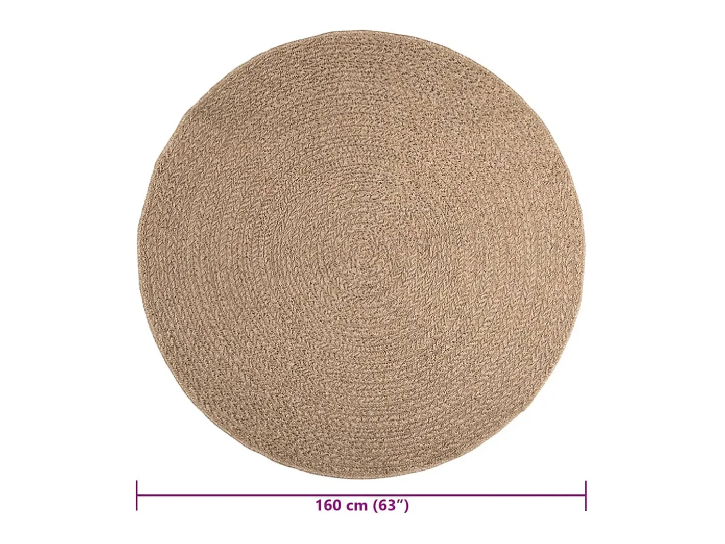 Alfombra de 160 cm con aspecto de yute, para interior y exterior Marru00f3n New
