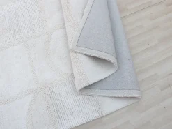 OZAIA Alfombra de algodón con relieve hecha a mano - 200 x 290 cm - 1800g/m2 - - HAZELA Marfil Best