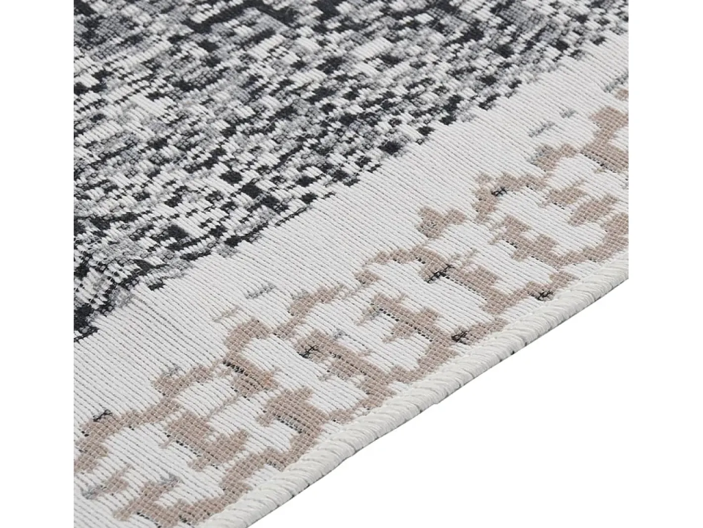 Clicnbuy Alfombra De Salón-Alfombra de algodón negra y 120x180 cm Gris