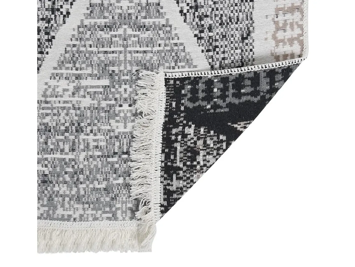 Clicnbuy Alfombra De Salón-Alfombra de algodón negra y 120x180 cm Gris