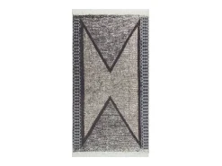 Clicnbuy Alfombra De Salón-Alfombra de algodón negra y 120x180 cm Gris