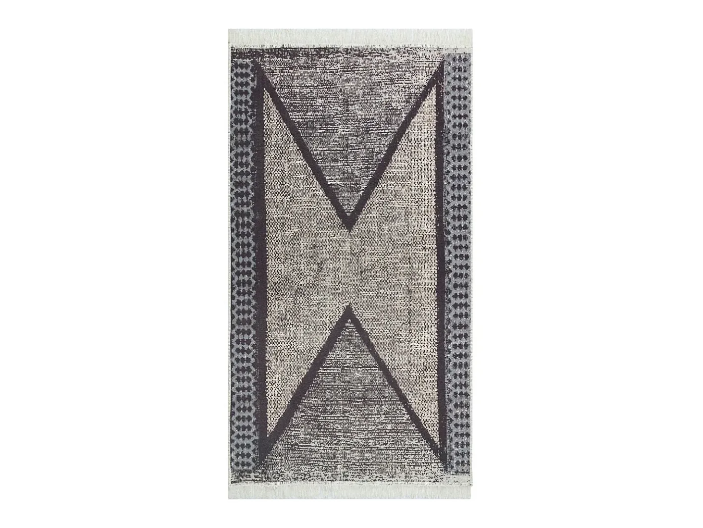 Clicnbuy Alfombra De Salón-Alfombra de algodón negra y 120x180 cm Gris