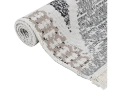 Clicnbuy Alfombra De Salón-Alfombra de algodón negra y 120x180 cm Gris