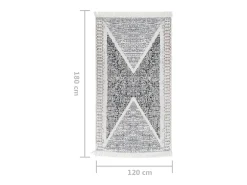 Clicnbuy Alfombra De Salón-Alfombra de algodón negra y 120x180 cm Gris