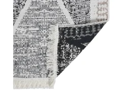 Alfombra De Salón-Alfombra de algodón negra y 120x180 cm ES12189 Gris