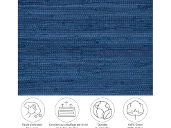 Alfombra de algodón tejida a mano y reversible 90x160 cm Happy Cotton Azul