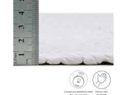 Outlet Alfombra de algodón tejida a mano y reversible 90x160 cm Happy Cotton Blanco
