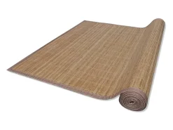 Outlet Alfombra de bambú marrón con láminas rectangulares 120 x 180 cm Marru00f3n