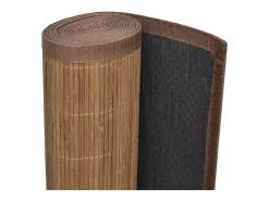 Outlet Alfombra de bambú marrón con láminas rectangulares 120 x 180 cm Marru00f3n